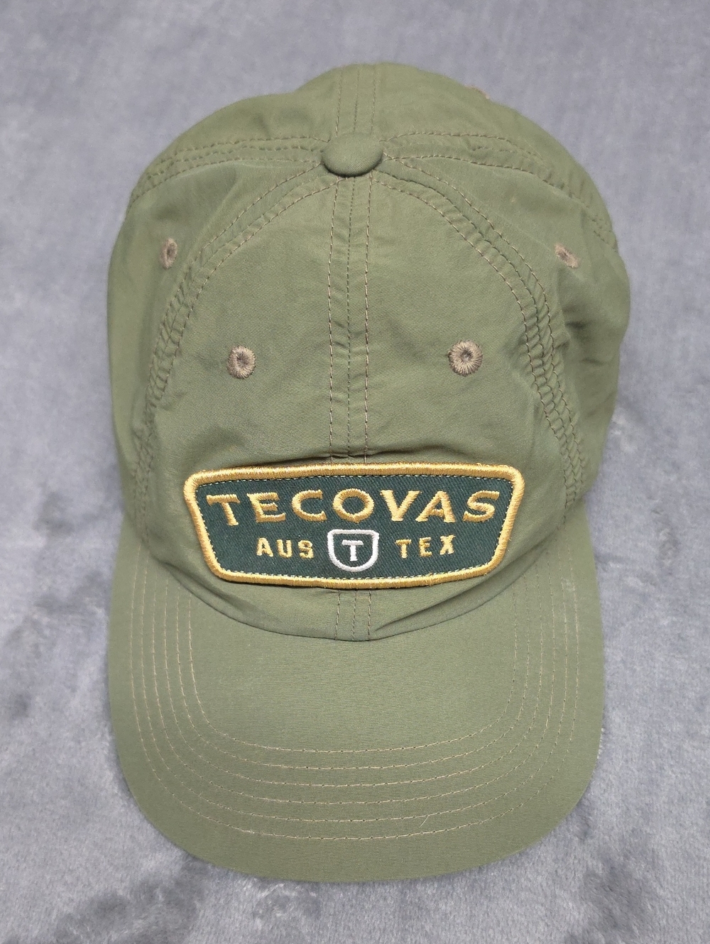 Tecovas Olive Green Performance Cap with Gold-Edged Patch